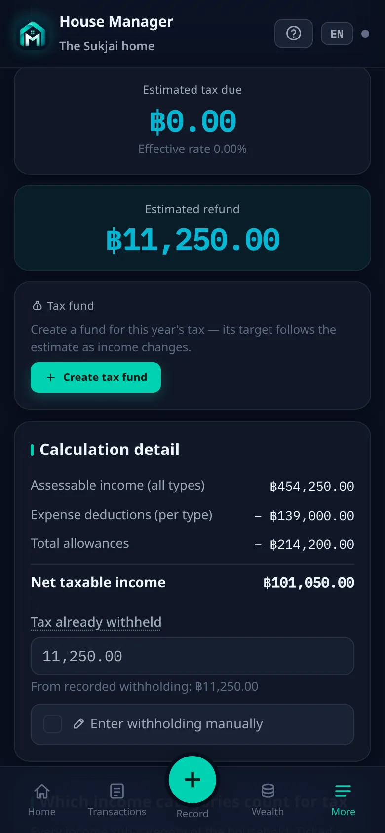 Thai tax, worked out for you